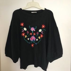 Zara trafaluc blouse with embroidery